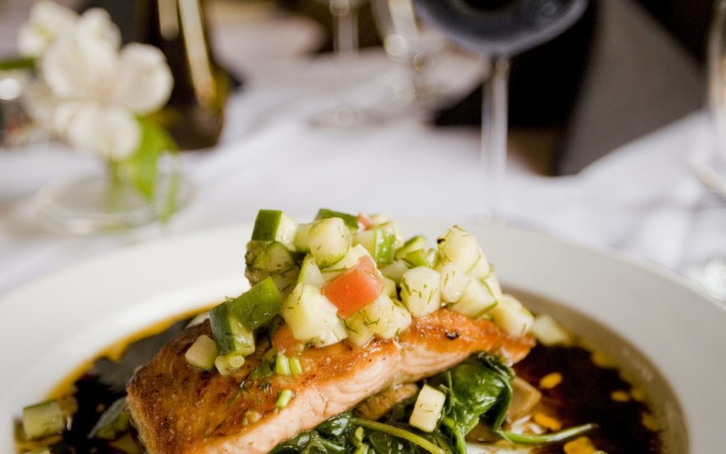 Pan-seared salmon